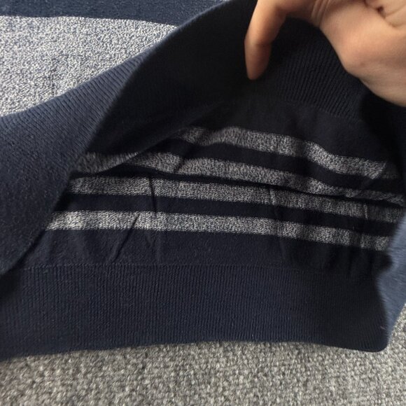 Lacoste Men Sweater Pullover Croc Logo Blue Striped Size Large Knit Long Sleeve - Picture 8 of 11